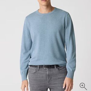J. Crew Factory Cotton crewneck sweater-tee • size small • AZ991 •Htr River Blue